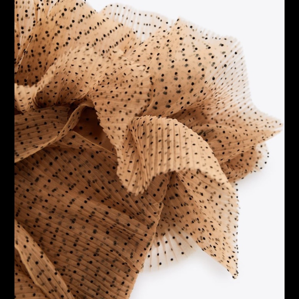 Zara Brown Ruffled Crop Top - Picture 8 of 12